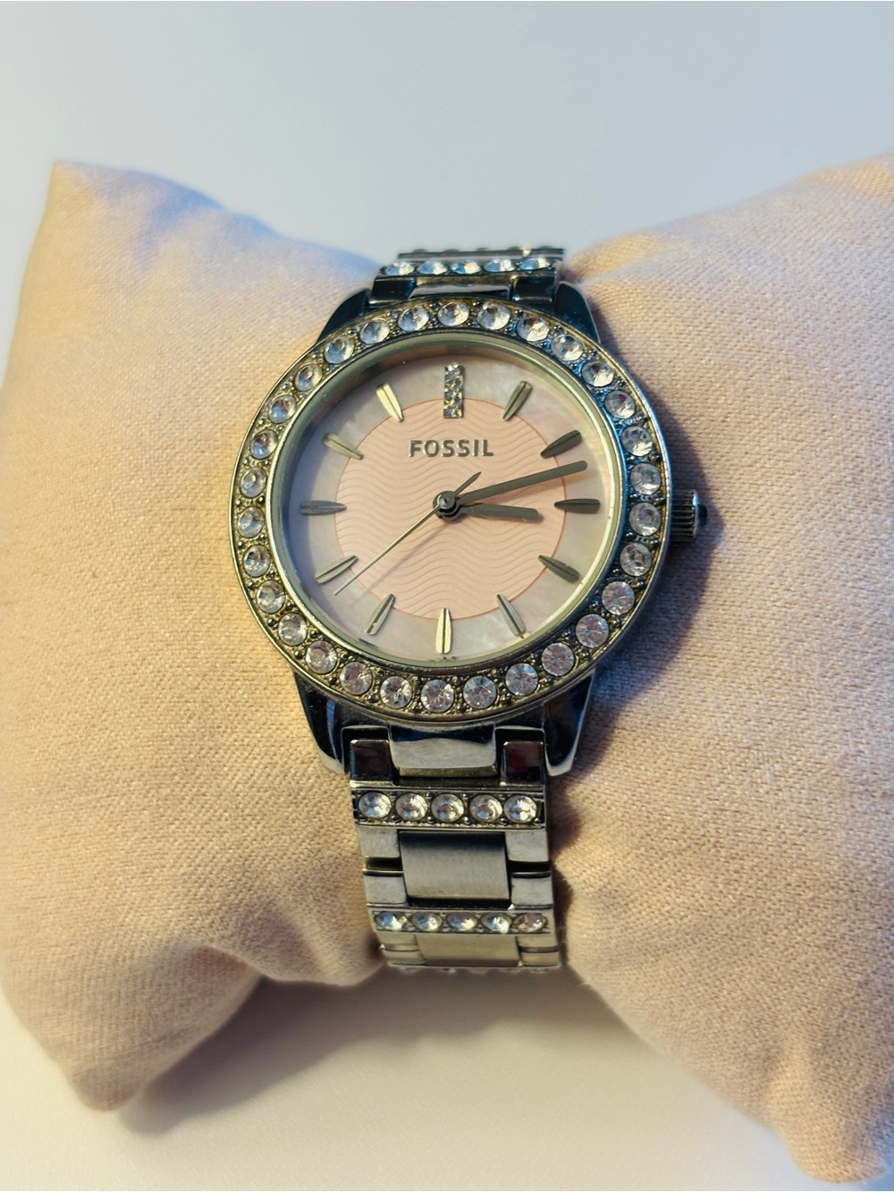 Fossil Black and Silver Stainless Steel Bracelet Watch